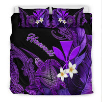 Hawaii Turtle With Plumeria Leaf Purple Bedding Set - LT12 - Polynesian Pride