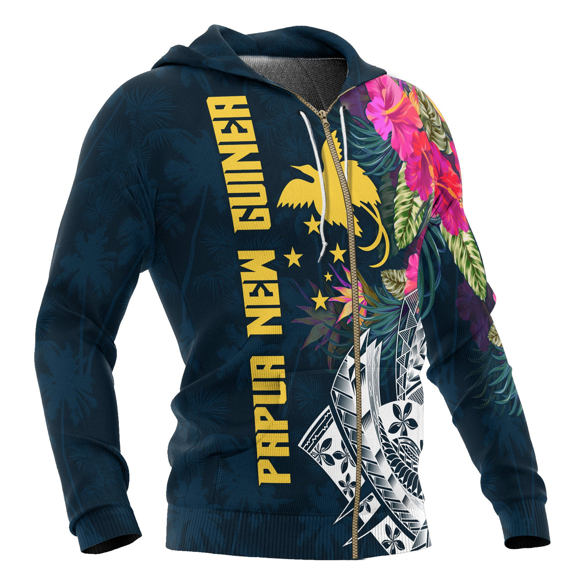 Papua New Guinea Zip up Hoodie Summer Vibes - Polynesian Pride