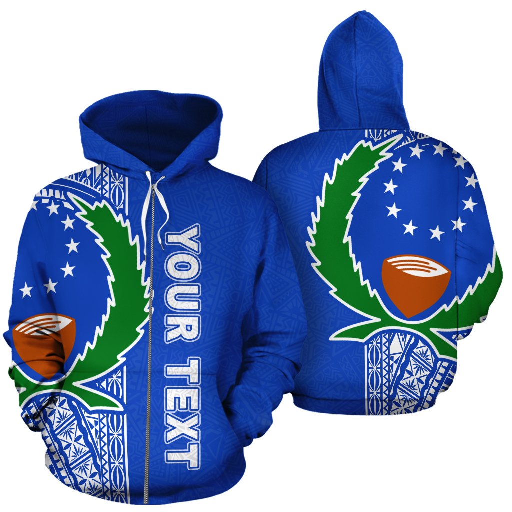 Pohnpei Polynesian Custom Zip up Hoodie Blue Line Unisex Blue - Polynesian Pride