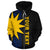 Nauru Polynesian Custom Zip up Hoodie Blue Line - Polynesian Pride