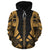 Turtle Polynesian Custom Zip up Hoodie Gold Tattoo - Polynesian Pride