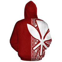 Polynesian Hawaii (Kanaka Maoli) Custom Zip up Hoodie Red Line - Polynesian Pride
