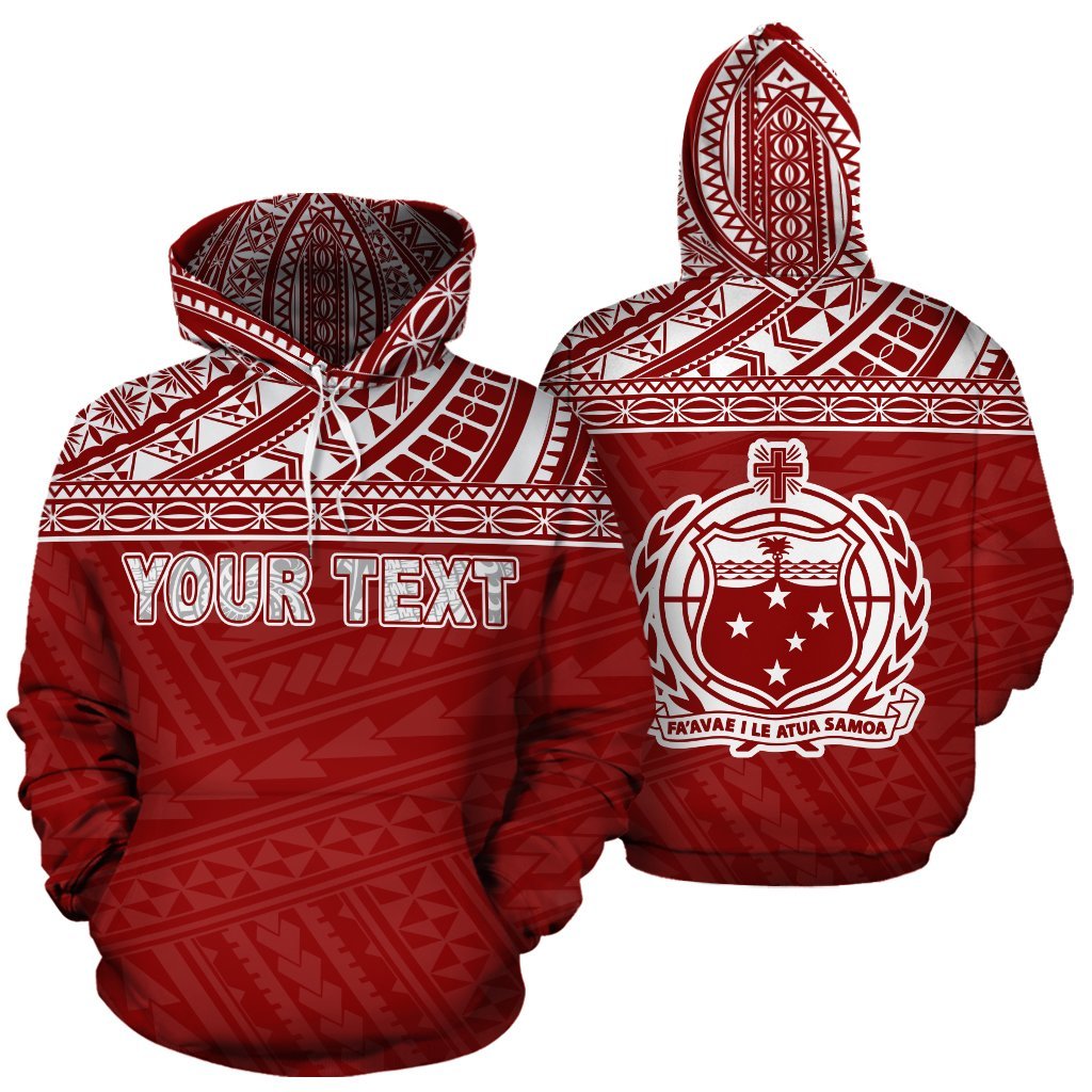 Samoa Polynesian Custom Hoodie Red Style Unisex Red - Polynesian Pride