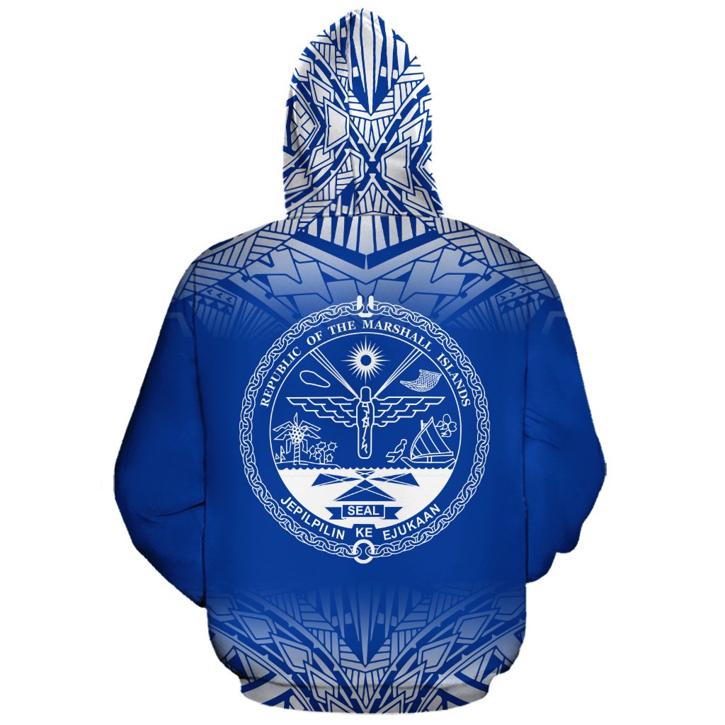 Marshall Islands Polynesian Custom Hoodie Blue Frog - Polynesian Pride