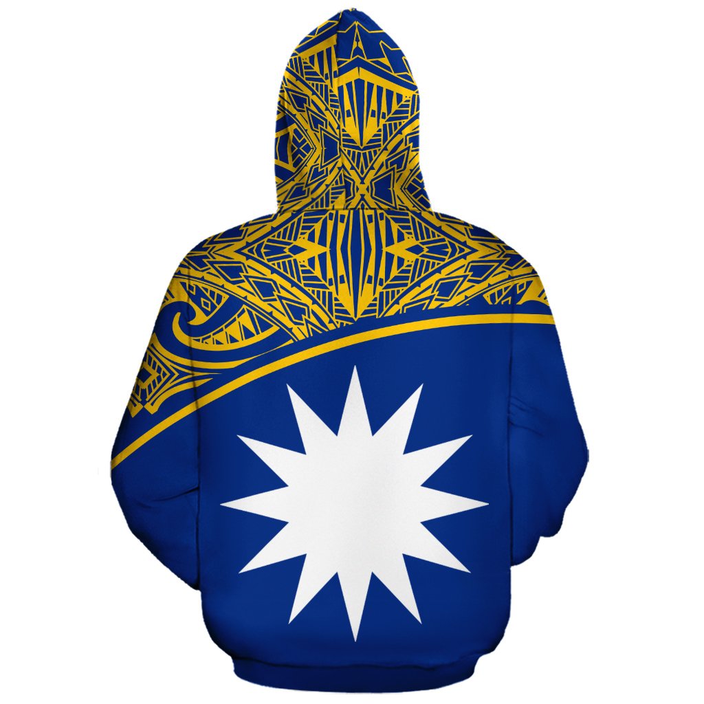 Nauru Polynesian Custom Hoodie Blue Curve - Polynesian Pride