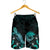 American Samoa Polynesian Men's Shorts - Turtle With Blooming Hibiscus Turquoise - Polynesian Pride