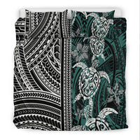 Polynesian Bedding Set - Turtle With Ethnic Motives And Floral Elements - LT20 - Polynesian Pride