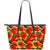 Hawaii Tropical Flowers And Palm Leaves Large Leather Tote Yellow - Polynesian Pride