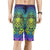 Hawaii Polynesian Board Shorts - Hawaiian Green Yellow Tiki Face Purple Version LT7 Men Purple - Polynesian Pride