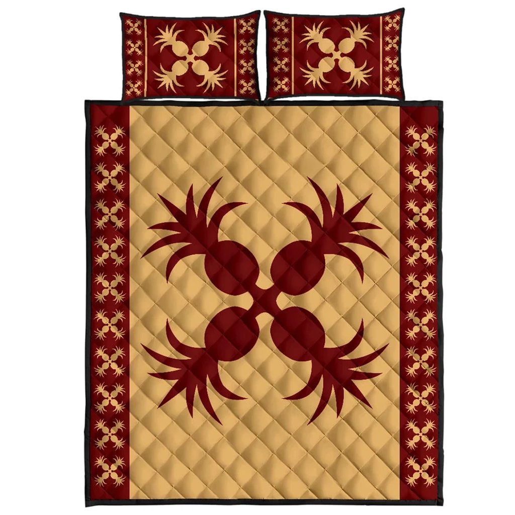 Hawaiian Pineaple Quilt Bed Set Gold - Polynesian Pride