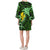 Hawaii Bell Sleeve Dress - Green Hibiscus - Polynesian Pride