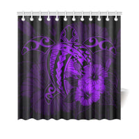 Hawaii Hibiscus Shower Curtain - Harold Turtle - Purple - Polynesian Pride