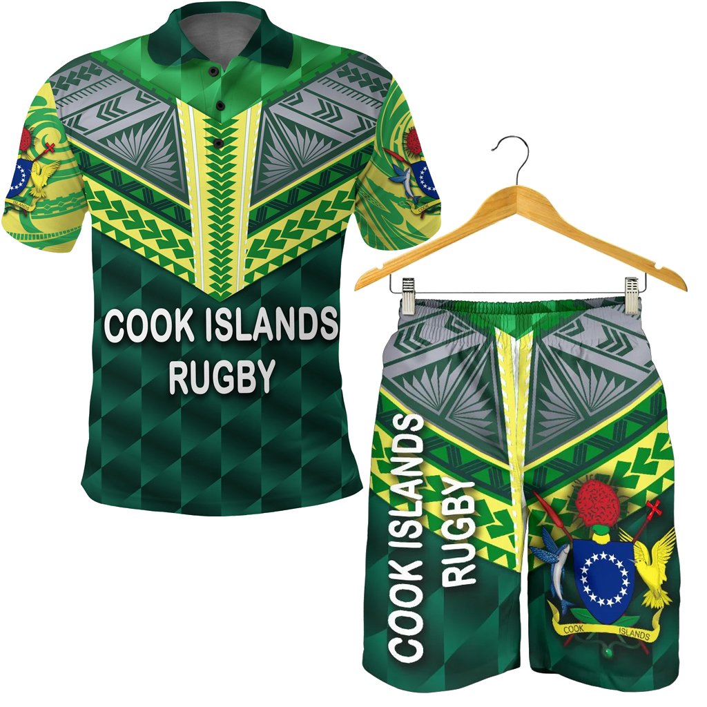 Combo Polo Shirt and Men Short Cook Islands Rugby - Polynesian Pride