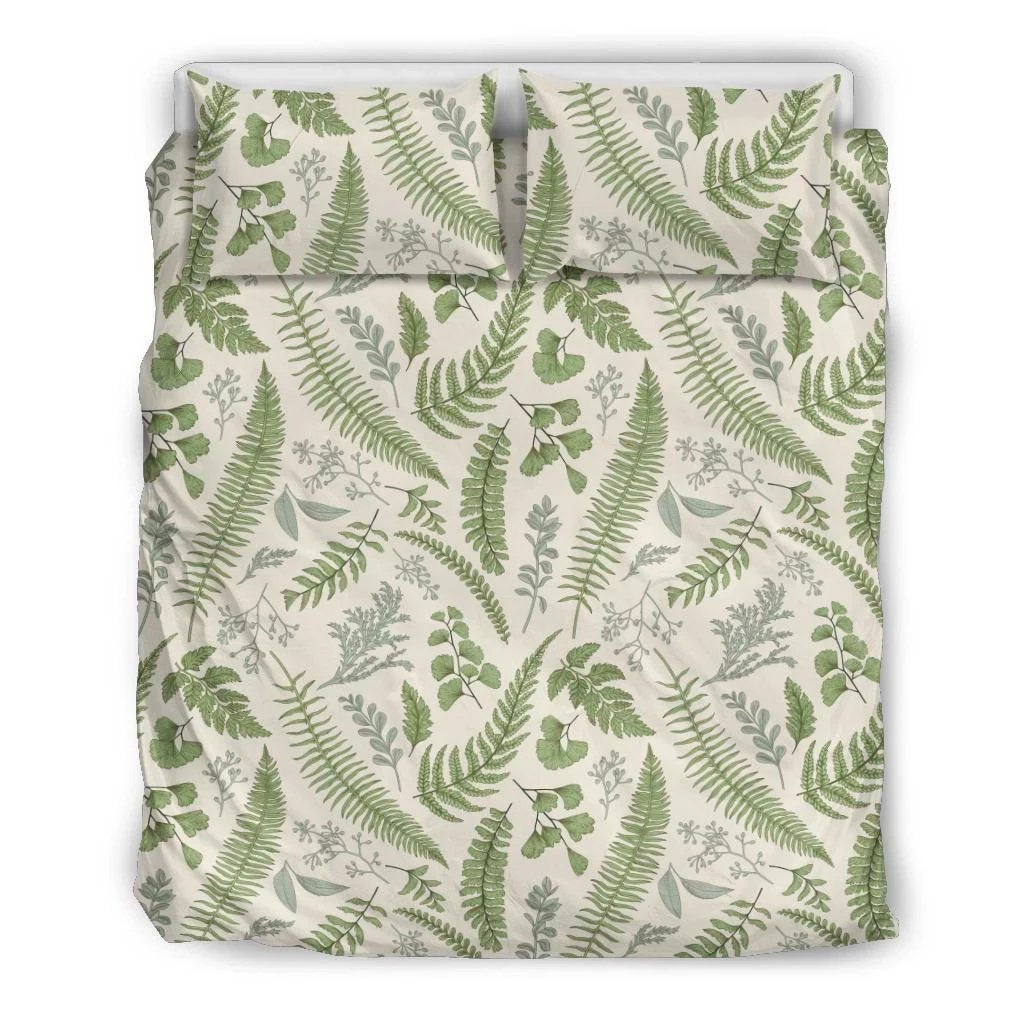 Hawaiian Tropical Leaves Green Pattern Polynesian Bedding Set Black - Polynesian Pride