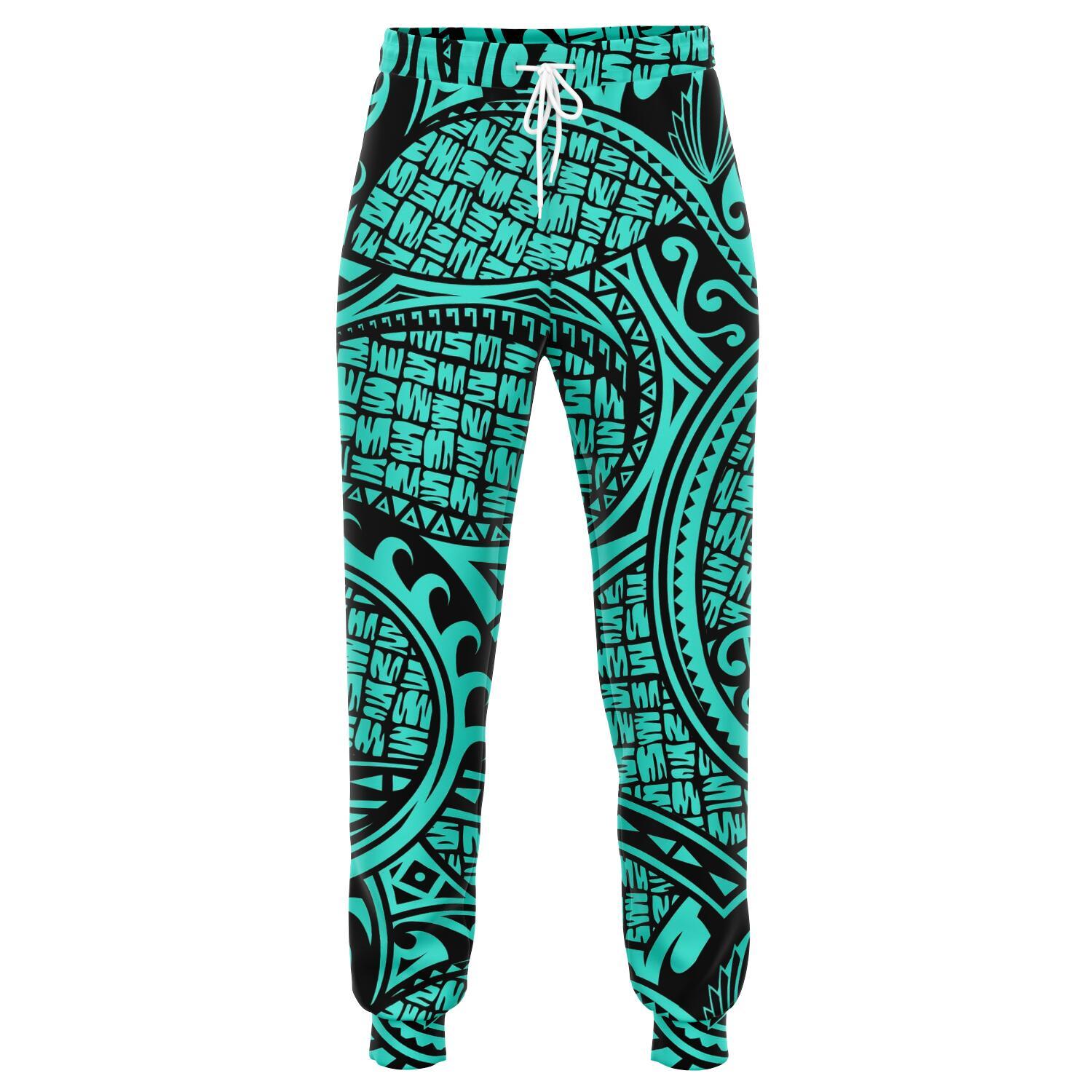 Polynesian Maori Lauhala Turquoise Joggers Unisex Turquoise - Polynesian Pride