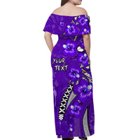 Custom His And Hers Hawaii Matching Clothing Matching Polynesia Purple Hibiscus and Map Mystical Dress and Hawaiian Shirt LT13 - Polynesian Pride