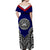 American Samoa Off Shoulder Long Dress Bald Eagle Mix Polynesian LT13 - Polynesian Pride