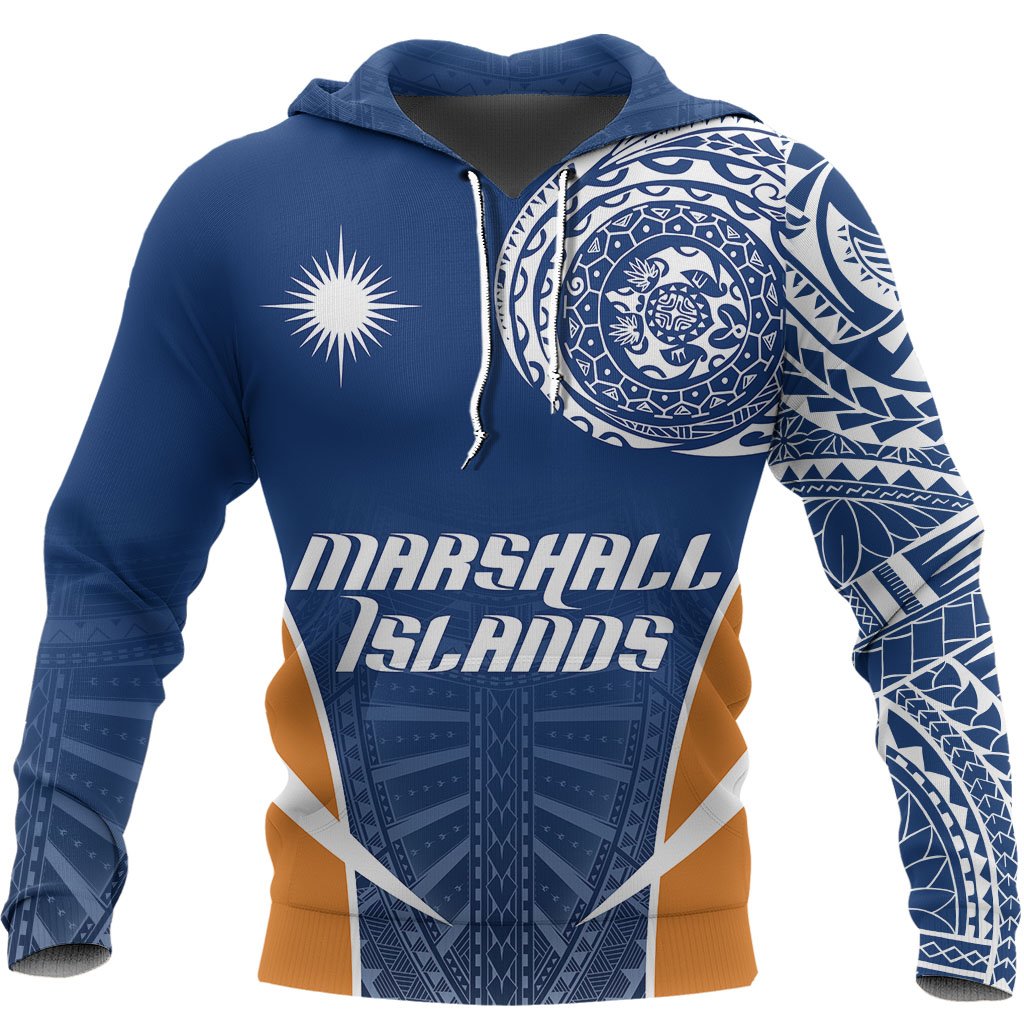 Marshall Islands Active Special Hoodie Marshall Islands Flag Polynesian Tattoo Unisex Flag Color - Polynesian Pride