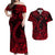 Hawaii Fish Hook Polynesian Matching Dress and Hawaiian Shirt Matching Couples Outfit Unique Style Red LT8 Red - Polynesian Pride