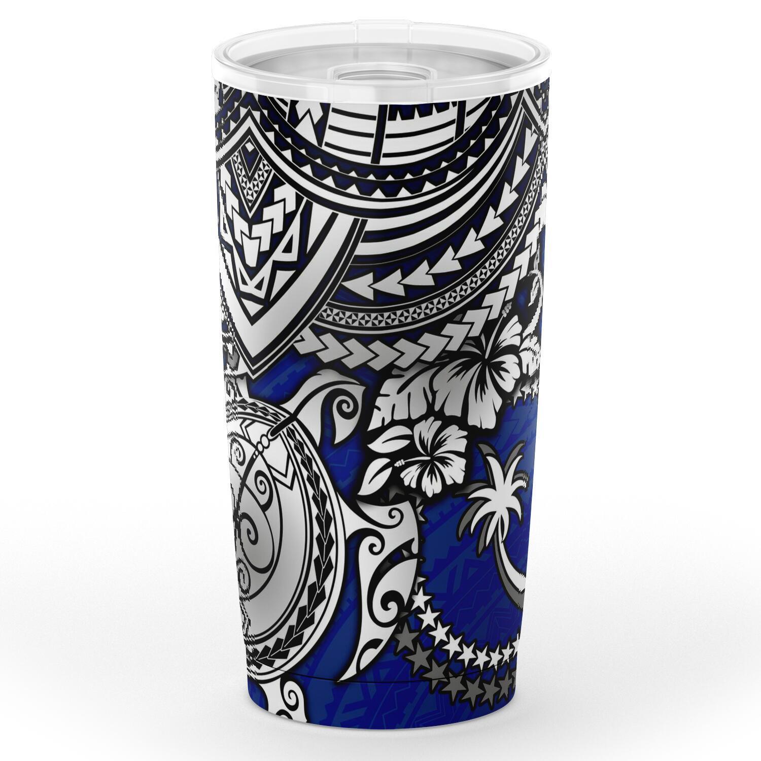 Chuuk Polynesian Tumbler - Blue - Polynesian Turtle One Style Black - Polynesian Pride