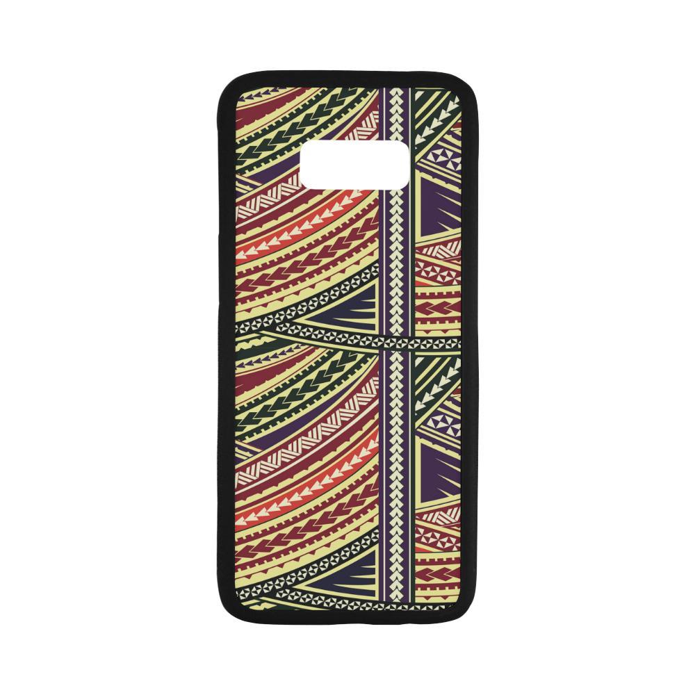 Polynesian 04 Rubber Phone Case One Size Samsung Galaxy S8 Plus Black - White - Polynesian Pride