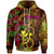 Hawaii Polynesian Custom Zip up Hoodie Hibiscus Vintage Unisex Orange - Polynesian Pride