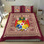 (Custom Personalised) Tonga Pattern Bedding Set Coat of Arms - Maroon and Beige LT4 - Polynesian Pride