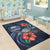 Samoa Polynesian Area Rug - Blue Turtle Hibiscus - Polynesian Pride