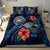 American Samoa Polynesian Bedding Set - Blue Turtle Hibiscus - Polynesian Pride