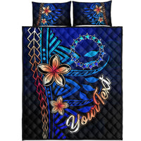 Cook Islands Custom Personalised Quilt Bed Set - Vintage Tribal Moutain - Polynesian Pride
