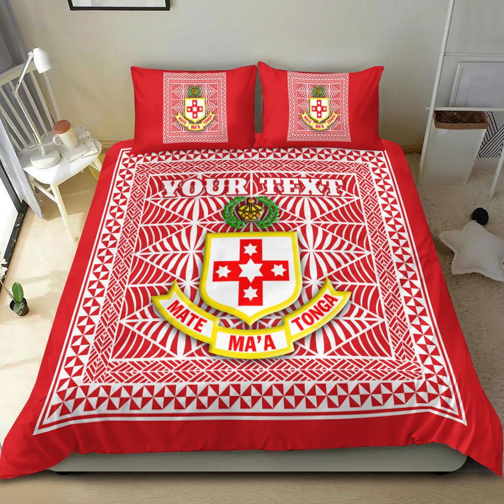 (Custom Personalised) Kolisi Tonga Bedding Set Tonga College Atele LT4 - Polynesian Pride