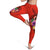 Vanuatu Polynesian Women's Leggings - Floral With Seal Red - Polynesian Pride