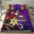 Samoa Bedding Set - Tribal Flower With Special Turtles Purple Color - Polynesian Pride