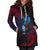 Guam Hoodie Dress - KingFisher Bird With Map - Polynesian Pride