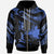 Papua New Guinea Polynesian Custom Zip Hoodie Polynesian Tattoo Blue Version Unisex Blue - Polynesian Pride