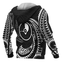 Yap Micronesia All Over Zip up Hoodie White Tribal Wave - Polynesian Pride