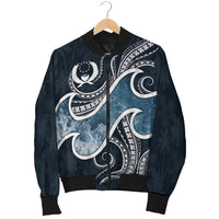 Pohnpei Islands Polynesian Men's Bomber Jacket - Ocean Style - Polynesian Pride