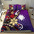 Nauru Bedding Set - Tribal Flower With Special Turtles Purple Color - Polynesian Pride