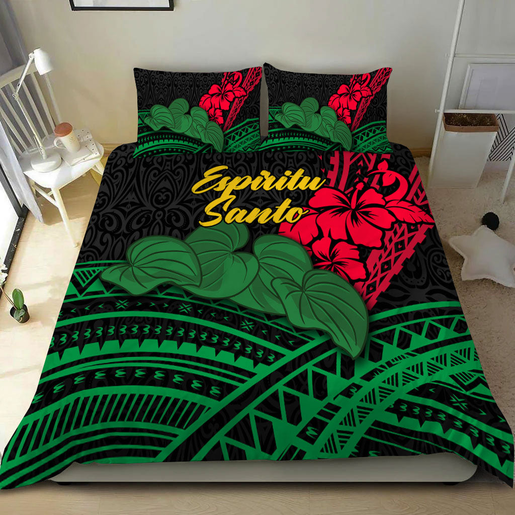 Vanuatu Espiritu Santo Bedding Set - Kava With Hibiscus - LT12 - Polynesian Pride