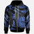 Tahiti Polynesian Custom Zip Hoodie Polynesian Tattoo Blue Version Unisex Blue - Polynesian Pride