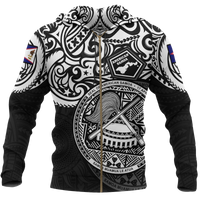 American Samoa Zip up Hoodie National Pride (White) Unisex WHITE - Polynesian Pride