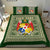 (Custom Personalised) Tonga Pattern Bedding Set Coat of Arms - Green and Beige LT4 - Polynesian Pride