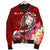 Fiji Custom Personalised Men's Bomber Jacket - Turtle Plumeria (Red) - Polynesian Pride