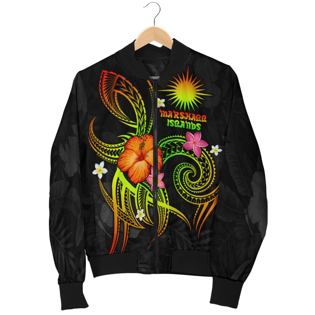 Marshall Islands Polynesian Men's Bomber Jacket - Legend of Marshall Islands (Reggae) - Polynesian Pride