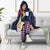 Tokelau Polynesian Hooded Blanket - Blue Turtle Hibiscus - Polynesian Pride
