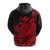 Hawaii Humpback Whale With Hibiscus Tribal Red Hoodie LT12 - Polynesian Pride