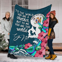 (Custom Personalised) Niue Mothers Day With Green Turtle Blanket - LT12 - Polynesian Pride