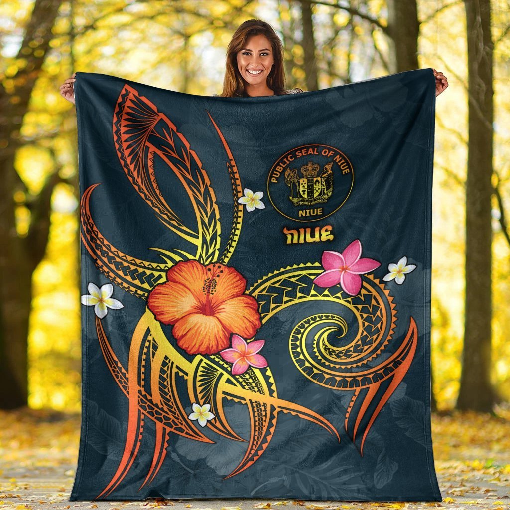 Niue Polynesian Premium Blanket - Legend of Niue (Blue) - Polynesian Pride