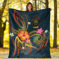 Niue Polynesian Premium Blanket - Legend of Niue (Blue) - Polynesian Pride