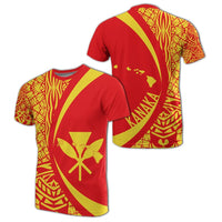 Kanaka Polynesian Mauna Kea T shirt Circle Style Unisex Red - Polynesian Pride
